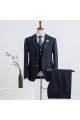 Brook Official Navy Blue Notch Collar 2 Buttons Best Fitted Bespoke Suit