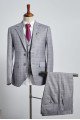 Buck Trendy Gray Plaid Three Pieces Best Fitted Bespoke Men Suit