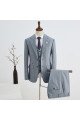 Cedric Official Gray Striped Three Pieces Notch Collar Best Fitted  Men Suit