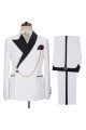 Adonis Stylish White Peaked Collar Bespoke Wedding Men Suits