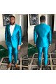 Sparkly Blue Shawl Lapel One Button Best Fitted Men Suits for Prom