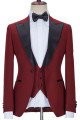 Cool Red 3-Pieces Best Fitted Peaked Collar Prom Suits