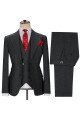 New Arrival Black 3-Pieces Bespoke Peaked Collar Official Men Suits