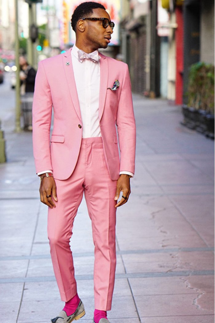 Ablitt Pink One Button Stylish Best Fitted Men Suits for Prom