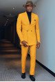 Kimi Yellow Peaked Collar Double Breasted Cool Men Suits