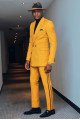 Kimi Yellow Peaked Collar Double Breasted Cool Men Suits