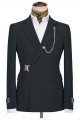 Liam New Arrival Black Button Notch Collar Men Suits For Business