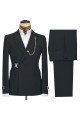 Liam New Arrival Black Button Notch Collar Men Suits For Business