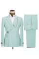 John Mint Green New Arrival Notch Collar 2-Pieces Men Suits