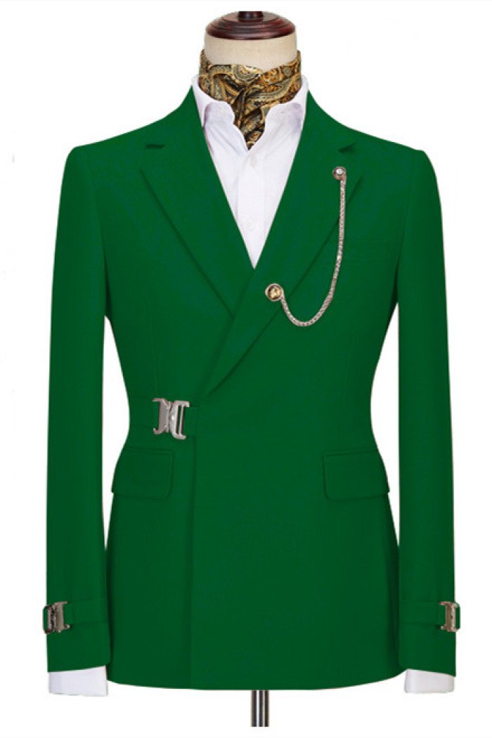 Liam New Arrival Dark Green Notch Collar Men Suits For Business