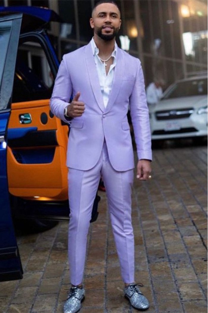 Charles Cool Purple 2-Pieces Best Fitted Men Prom Suits