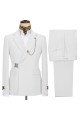 Jerome Stylish White 2-Pieces Men Suits With Notch Collar