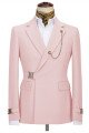 Carter Trendy Design Pink Notch Collar Special Button 2-Pieces Businees Men Suits