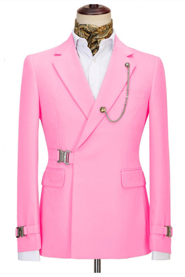 Blake Cool Pink Best Fitted Notch Collar Official Business Men Suits