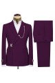 Zachary Dark Purple Stylish Notch Lapel Men Suits For Business