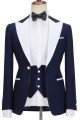 Tyler Cool Navy Blue Peaked Collar Best Fitted 3-Pieces Men suits