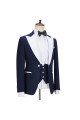 Tyler Cool Navy Blue Peaked Collar Best Fitted 3-Pieces Men suits