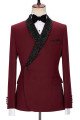 Jonathan Stylish Burgundy Sparkle Shawl Lapel 2-Pieces Men Suits