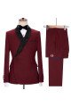 Jonathan Stylish Burgundy Sparkle Shawl Lapel 2-Pieces Men Suits