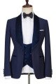 Dylan Trendy Design Navy Blue Best Fitted 3-Pieces Sparkle Men Suits