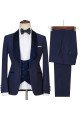 Dylan Trendy Design Navy Blue Best Fitted 3-Pieces Sparkle Men Suits