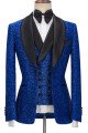 Jacob Royal Blue Sparkle 3-Pieces One Button Stylish Best Fitted Men Suits