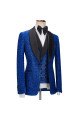 Jacob Royal Blue Sparkle 3-Pieces One Button Stylish Best Fitted Men Suits