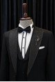 Lastest Design Cool Black 3-Pieces Peaked Collar Wedding Men Suits