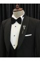 Angus Stylish Black Shawl Lapel 3-Pieces Best Fitted Men Suits