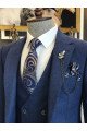 Cary Modern Blue 3-pieces Notch Lapel Men Suits For Business