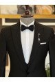 Carlton Stylish Black Sparkle Peaked Collar 3-Pieces Wedding Men Suits