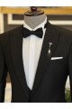 Carlton Stylish Black Sparkle Peaked Collar 3-Pieces Wedding Men Suits
