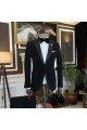 Clark Stylish Black One Button Peaked Collar 2-Pieces Men Suits