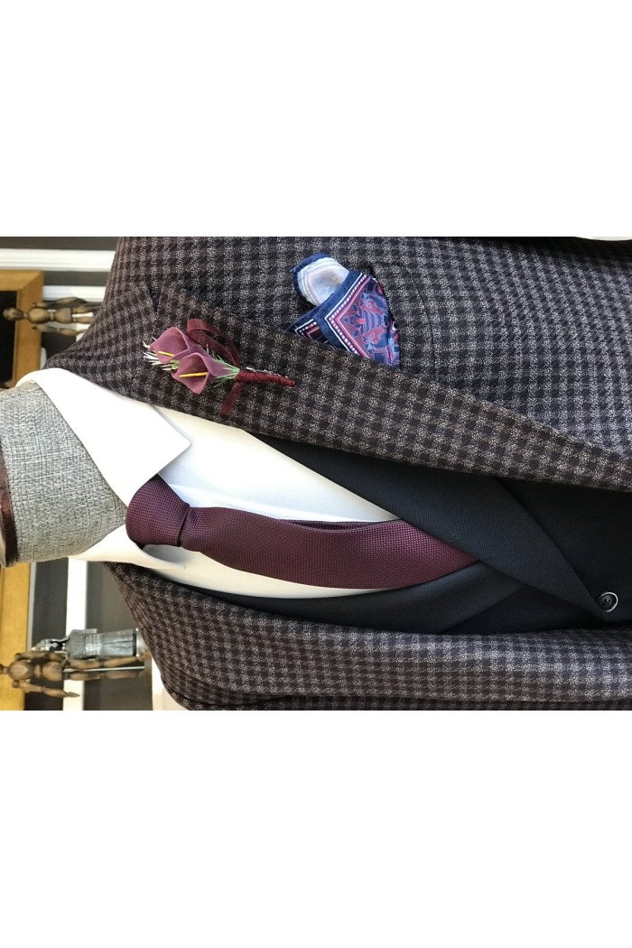 Craig New Arrival Plaid Peaked Collar 3-Pieces Business Men Suits With Black Vest