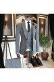 Curt Modern Gery One Button Peaked Collar 3-Pieces Business Men Suits