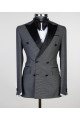 Bobby Dark Grey Stylish Double Breasted Peaked Collar Men Suits