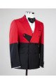 Red And Black Stylish Double Breasted Best Fitted Men Suits