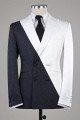 Modern White And Black Double Breasted Peaked Collar Best Fitted Men Suits