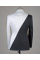 Modern White And Black Double Breasted Peaked Collar Best Fitted Men Suits