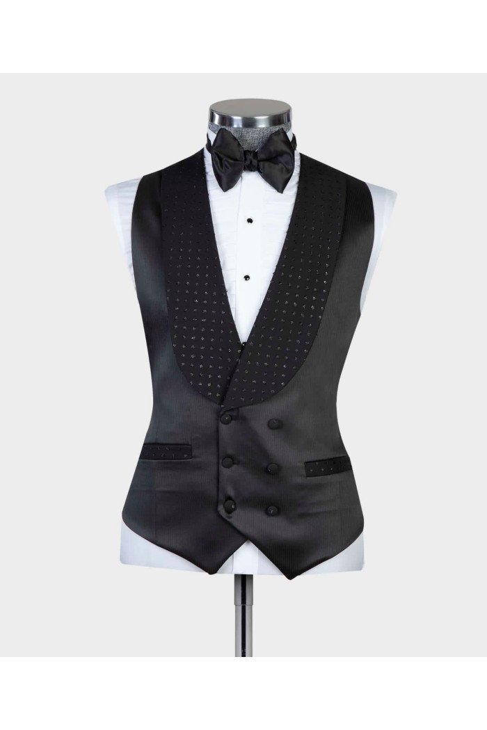 Bradford Black 2-Pieces Shawl Lapel Bespoke Wedding Men Suits