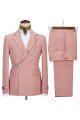 Justin New Arrival Pink Best Fitted Bespoke Prom Men Suit with Belt