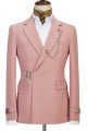 Justin New Arrival Pink Best Fitted Bespoke Prom Men Suit with Belt