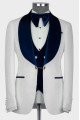 Angelo Bespoke White Jacquard Shawl Lapel Three Pieces Wedding Suits