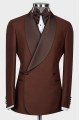 Ansel Classical Brown Shawl Lapel Two Pieces Prom Suits