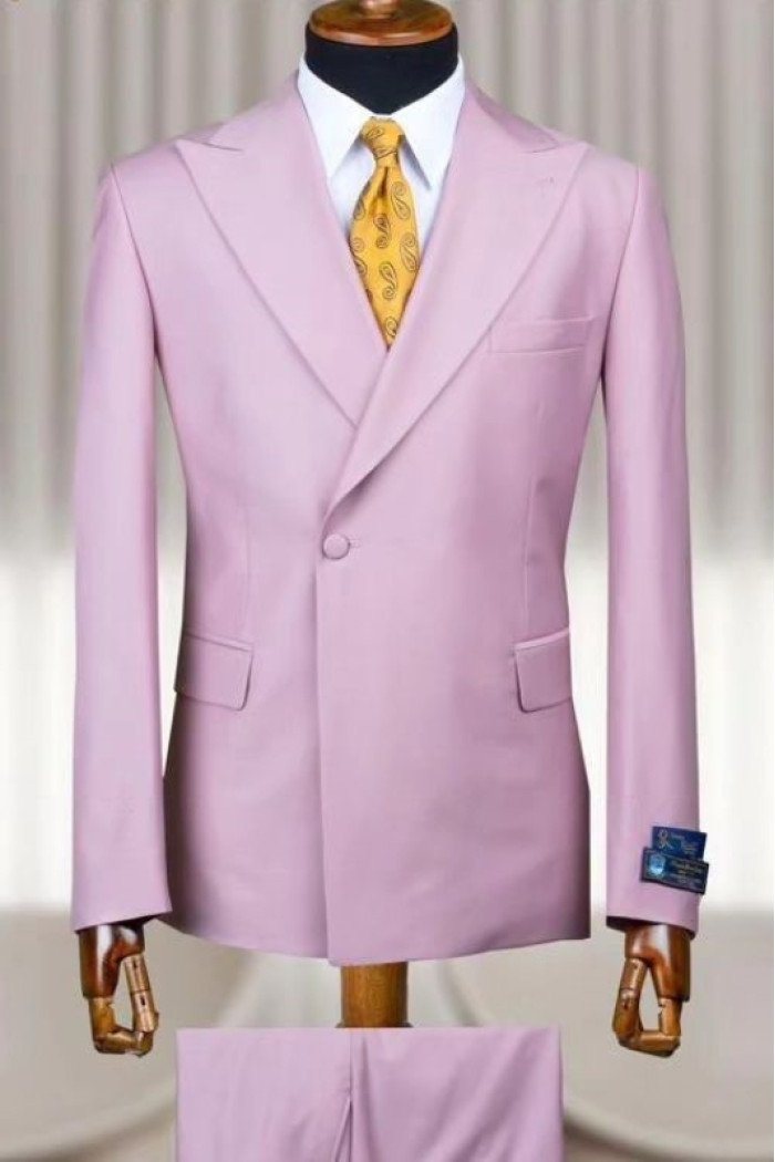 Antonio Fashion Lilac Peaked Lapel Two Pieces Prom Men Suits