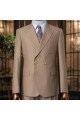 Drew Gentle Caramel Peaked Lapel Double Breasted Prom Suits