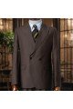 Duncan Formal Coffee Peaked Lapel Double Breasted Prom Suits