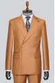 Elliot Fashion Camel Peaked Lapel Double Breasted Prom Suits