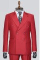 Ellis Generous Red Peaked Lapel Double Breasted Prom Suits