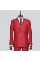 Ellis Generous Red Peaked Lapel Double Breasted Prom Suits